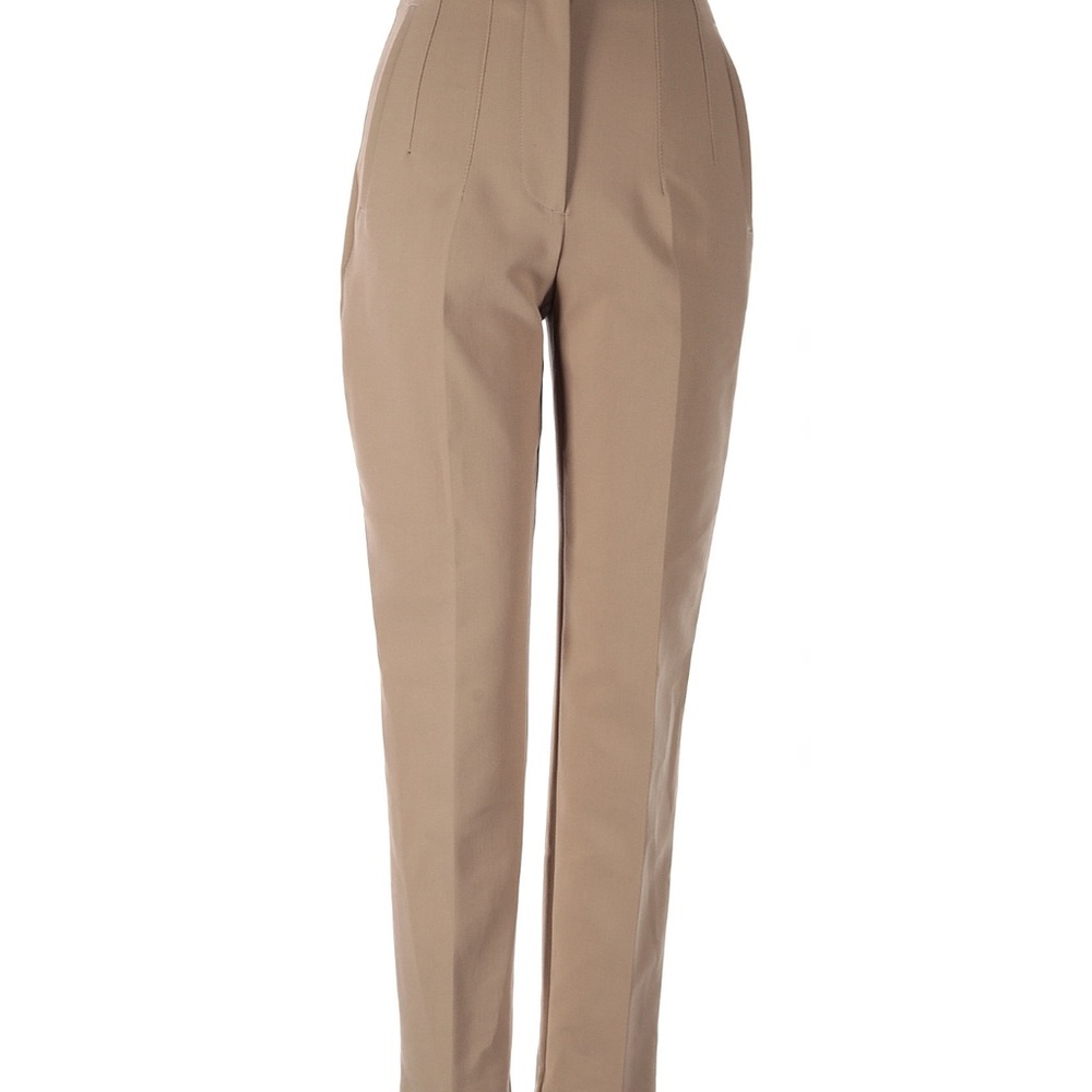 Zara Tan Tailored Trousers High-Waisted Slim Fit